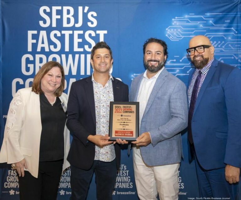 ProMedia named to the 2022 Fast 50 Business Awards by the South Florida Business Journal